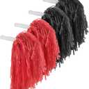 Pangda 12 Pack Cheerleading Pom Poms Sports Dance Cheer Plastic Pom Poms for Sports Team Spirit Cheering (Red and Black)