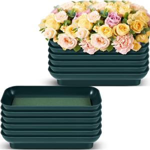 Sabary 24 Pack Large Size 10 x 4 Inch Floral Bowls for Flower Arrangements Flower Foam with Bowl Kit with Floral Foam Blocks for Table Party Wedding Festival Flowers (Rectangle)