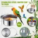 Sabary 6 Pack Bird Feeding Bowls Cups, Parrot Food Water Dishes Stainless Steel Bird Food Bowls with Clamp 10oz Birds Water Feeder for Parakeet Conure Cockatiel Lovebird Budgie Chinchilla Small Animal
