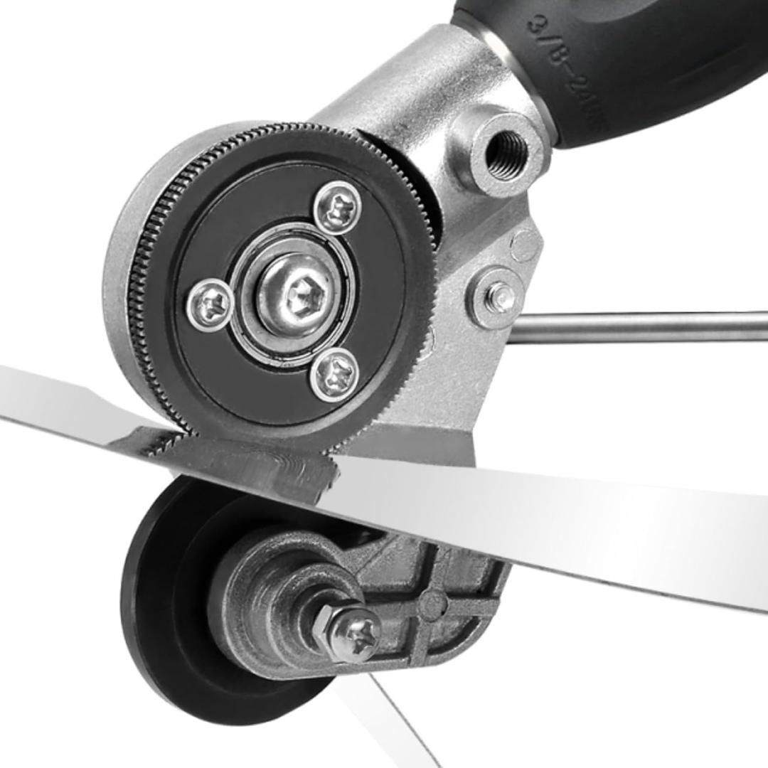 Upgraded Electric Drill Plate Cutter, Metal Shear Drilling Attachment, Electric Plate Cutter with Adapter for Cutting Flat Metal Plates of Iron, Steel, Copper, Aluminum, Etc.