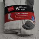 Hanes Men's Max Cushioned Crew Socks, Moisture-Wicking with Odor Control, Multipack (6-12, White/Grey Foot Bottom - 6 Pack)