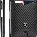 RUNBOX Mens Slim Wallet with Money Clip RFID Blocking Bifold Credit Card Holder for Men with Gift Box (Carbon Black)
