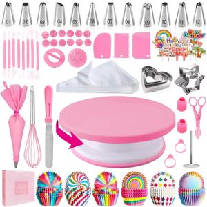 Cake Decorating Kit,Piping Bags and Tips Set,Cake Decorating Supplies,Frosting Piping Kit,Cake Baking Supplies for Beginners (255PCS)