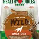 Nylabone Healthy Edibles WILD Natural Dog Chew Treats for Large Dogs, Long Lasting Dog Healthy Chew Antler Bone Made in USA, Venison Flavor, For Dogs Up to 50 lbs. (10 Count) (EXP 02/16/29)