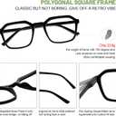 Large Reading Glasses Women Trendy Thick Square Readers 1.0 1.25 1.5 1.75 2.0 to 4.0 5.0 6.0 Spring Hinge (Slim Rim-black)