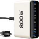 USB C Charging Station 800W, USB Fast Charger Block 10 Ports, Dual 140W PD PPS Charger Multiple Output, PD Power Adapter Compatible with MacBook Pro Dell/iPhone 16/Galaxy/Tablet/Mobile