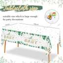 Baby Shower Decorations Sage Green Welcome Baby Sign Banner with Green Balloons Oh Baby Tablecloth Gender Neutral Baby Items Paper Pom Poms Decorations for Gender Reveal Party Supplies
