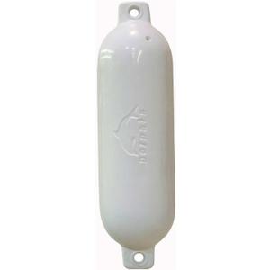 Dock Edge Dolphin Twin Eye Smooth Boat Fenders, 4.5" x 16" (White)