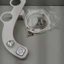 Hot and Cold Bidet, Warm Water Bidet Attachment for Toliet, Non-Electric Warm Bidet with Adjustable Water Pressure, Dual nozzle Rear and Feminine Wash - Self cleaning (Silver)