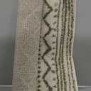 SAFAVIEH Arizona Shag Collection Accent Rug - 3'2" x 5', Ivory & Green, Moroccan Design, Non-Shedding & Easy Care, 1.6-inch Thick Ideal for High Traffic Areas in Foyer, Living Room, Bedroom (ASG741Y)