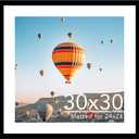 JCJMY 30x30 Picture Frame Black with 24x24 Mat, Display Photo 24x24 with Mat or 30 x 30 Without Mat, Wall Hanging Large 30x30 Poster Frame with Shatter Resistant Plexiglass, Black