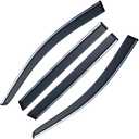 4Pcs for Toyota Camry 2012-2017 Window Visor Rain Guard Deflector Chrome Trim Smoke