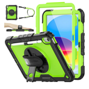 SEYMAC stock Case for iPad (A16) 11th/10th Generation 11''/10.9'' 2025/2022, Full-Body Drop Protection Case with Screen Protector &360° Rotate Hand Strap/Stand, Green+Black