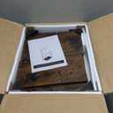 Furologee Kitchen Bakers Rack with Power Outlet, Microwave Oven Stand with Storage 4 Tiers, Coffee Bar Table with 6 S Hooks, Kitchen Storage Shelf Rack for Spices, Pots, Rustic Brown (22inch)