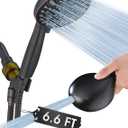 10 Setting Handheld Shower Head, 5" Detachable Showerhead Spray Built-in Power Wash to Clean Tub, Tile & Pets, 79" Extra Long Stainless Steel Hose, Adjustable Bracket - Oil Rubbed Bronze