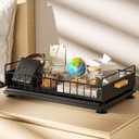 Under Sink Organizer, 2 Packs Under Sink Organizers and Storage, Slide Out Pull Out Cabinet Organizer Shelf with Metal Drawers for Kitchen Bathroom Pantry, Black