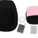 2 Pack USB Heated Computer Pad Hand Warmer Roomy Hand Warming Pad Desk Accessories for Men and Women Soft Plush Material 29x22cm (Black,Pink)