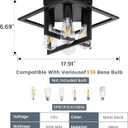 Semi Flush Mount Ceiling Light Fixture, 4 Light Industrial Ceiling Light Fixtures Ceiling Mount Black Farmhouse for Kitchen Lighting Fixtures Ceiling, Bathroom Ceiling Light, Bedroom, Hallway(2 Pack)