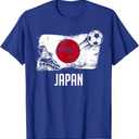 Japan Flag Top Japanese Soccer Flag Japanese T-Shirt, Medium, Royal Blue