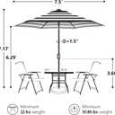7.5Ft/9Ft Patio Umbrella, UV Protect Pool Umbrella with Heavy Duty Pole,Outdoor Umbrella with Push Botton Tilt & Crank