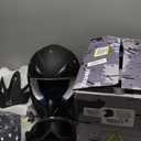 TRIANGLE Adult Dirt Bike Helmet Full Face Motorcycle Helmets with Adjustable Goggles & Gloves - DOT/FMVSS-218 Certified Motocross Helmet for Off-Road ATV BMX UTV (Small, Matte Black)