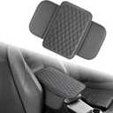 Yitexin Car Center Console Cover with 2 Storage Bags, Leather Arm Rest Cover for Car Accessories Interior, Auto Universal Middle Console Cover Cushion Protector for Most Vehicle (Grey)