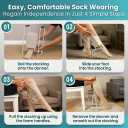 Premium Sock Aid Compression Hose for Women Men Aide Assistance Device Puller Daily Living Aids for Assist Seniors Putting Elderly Wide Stocking