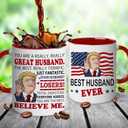 2 x BECHUSKY Christmas Mugs For Husband - Mug for Husbands - Best Husband Ever Coffee Mug - Present Ideas for Hubby - Christmas, Birthday Gift For Husbands, Him, Groom, Mr, Fiance - Gifts for Hubby