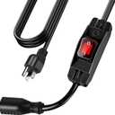 Extension Cord with Switch On/Off Waterproof Switch 3Ft No Plugging and Unplugging Invintage Stereo Devices Without Built-in Power Switch(3 FT)