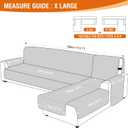 VANSOFY Sectional Couch Covers 100% Waterproof L Shaped Sofa Slipcover 3pcs Reversible Chaise Lounge Cover for Sectional Sofa Furniture Protector Cover for Pets Cat Dog(X-Large, Light Gray)