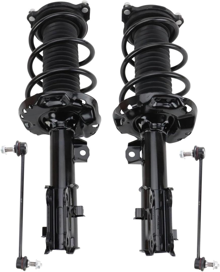 TRQ Front Suspension Kit Complete Strut & Coil Spring Assembly Sway Bar Stabilizer Link Compatible with 2017-2020 Hyundai Elantra