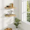 Dreamland 32 Inches Wall Mounted Wood Floating Shelves, Oak, 2 Pack