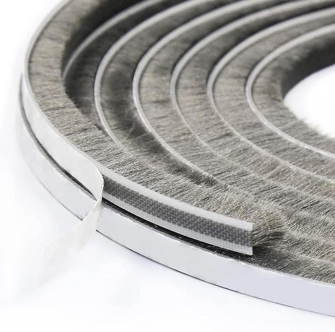 Pile Weatherstrip Window Felt Brush Weather Stripping Self Adhesive - 9mm x 33 Ft (for Gaps 4.5-7.5 mm) Seal Strip for Windows Doors Soundproofing Windproof Dustproof