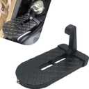 Car Door Footrest Pedal, Non-Slip Textured Foldable Foot Rest, Multifunctional Aluminum Alloy Roof Rack Car Step, Universal for Most Cars, SUVs (Black)