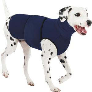 AOFITEE Dog Anxiety Vest, Dog Anxiety Calming Hoodie, Pet Thunder Jacket Calming Shirt for Fireworks, Thunder, Travel, Separation, Noise Block & Ear Protection Recovery (XL, Navy Blue)