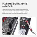 2Pack 1Ft RCA Female to 3Pin XLR Male Audio Cable;Balance XLR Male to RCA Female Unbalanced,Mixer, Power Amplifier, Audio Player Cable