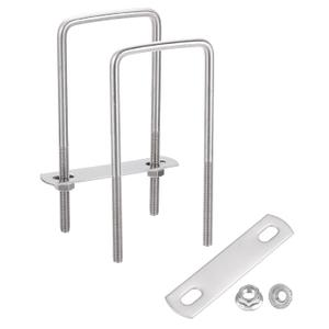 uxcell 2 Set 2" Inner Wide Square U Bolts, 4-3/4" Length 304 Stainless Steel U-Bolts with Flange Hexagon Nuts, Frame Plates for Trailer, Automotive, (50mm W x 120mm L)
