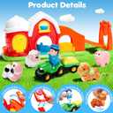 Toddler Toys for 1 2 3 Year Olds, Farm Animal Barn Playset with Animals Figures and Tractor Toy, Montessori Learning Toy for Toddlers 1-3, Christmas Birthday Gifts for Baby Boys Girls Age 12-18 Months