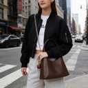 Small Hobo Bags for Women Cherry Shoulder Bag Purse Faux Leather Tote Handbag Trendy Chain Crossbody Bag