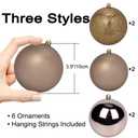 3.94" Large Christmas Balls Shatterproof Black Christmas Ornaments 6 Pcs Big Black Ornaments for Xmas Tree Holiday Wedding Party Decorations