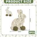 Yousoontic 2 Pcs Bunny Baby Shower Decoration Wooden Bunnies Decor with Wheels Baby Shower Table Centerpieces with Floral Prints Gift for Mom Gender Reveal Birthday Party, Nursery Decor(Green Bunny)