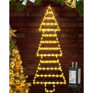Outdoor Christmas Decorations Lights 4.6FT LED Christmas Tree Lights, 175 LED Ladder Xmas Light Wall Window Hanging Light with 8 Modes&Memory Function for Home,Porch,Window,Wall Outdoor Indoor Decor