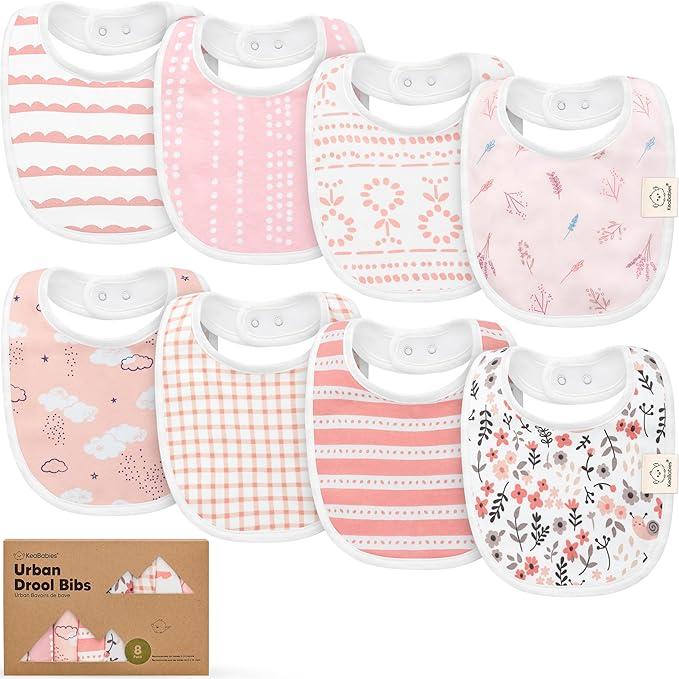 8Pack Organic Baby Bibs for Boys, Girls  Soft Cotton Drooling and Teething Bibs for Baby Girl & Boy, Extra Absorbent, Easy To Clean & Put On for Toddler, Newborn, Infant 024 Months (Sweet Charm)