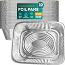 Aluminum Pans 9x13 [30 Pack] - Disposable Pans for Baking, BBQ Grilling, Roasting, Cake Serving, Catering, Steam Table Chafing
