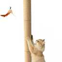 Cat Window Perch Hammock with 3-Piece Detachable Sisal Scratching Posts, Drill-Free Suction Cup Mount, Multi-Level Climbing Perch for Bird Watching, 45 LBS Capacity