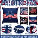 Hahafelt 4 Pcs 250th Anniversary Patriotic Pillow Covers 18 x 18 Inch 4th of July Patriotic Pillow Covers Memorial Day Throw Case America Flag Stars Stripes Cushion Case for Memorial Home Sofa Decor