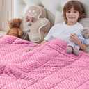 anfie Weighted Blanket Kids(36"x48" 5lbs) Weighted Blanket Cooling Blanket for Sleeping,Throw Size Breathable Blanket with Premium Glass Bead(Pink)