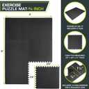 ProsourceFit Weaved Pattern Extra Thick Exercise Puzzle Mat -inch, EVA Foam Interlocking Tiles for Protective, Cushioned Flooring for Home and Gym Equipment; Black, 24 SQ FT, 6 Tiles