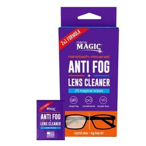 Nano Magic Anti-Fog & Lens Cleaner Wipes, 25-Pack, Nonabrasive, Streak-Free, Nanotechnology Powered