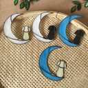 Stained Glass Dog Memorial Gifts, Dog Sympathy Gifts for Dog Lovers, Suncather for Window Hanging,in Memory of Dog Passing Away Gifts,Loss of Dog Sympathy Gift. (Black Blue)